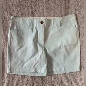 NWT LAN'S End pastel mint green mid rise water fountain green chino shorts 14P